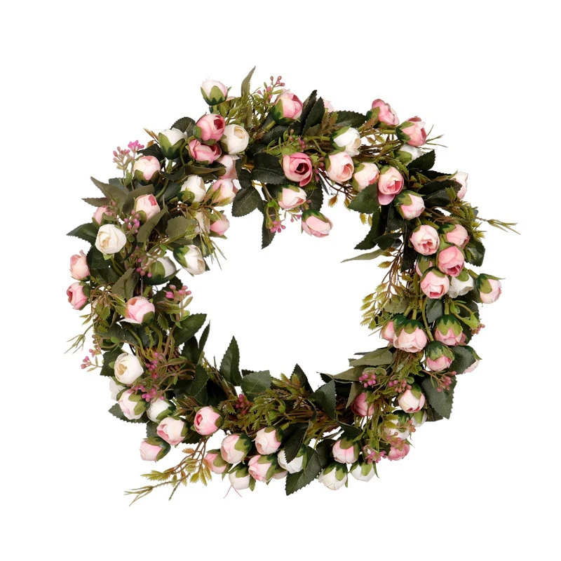 

Promotion! Christmas Flower Wreath Rose Garland With Elegant Best For Home Wall Door And Window Decoration Wedding Decoration