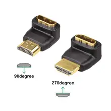 HDMI Кабельные адаптеры-конвертеры 90/270 градусов HDMI штекер HDMI Женский конвертер для 1080P HDTV PC HDMI адаптер