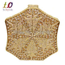 Снежинка Форма вечерняя сумочка; BS010 Для женщин роскошный кристалл кошелек вечерний клатч мешок партии леди цепи Сумочка Кристалл 88290