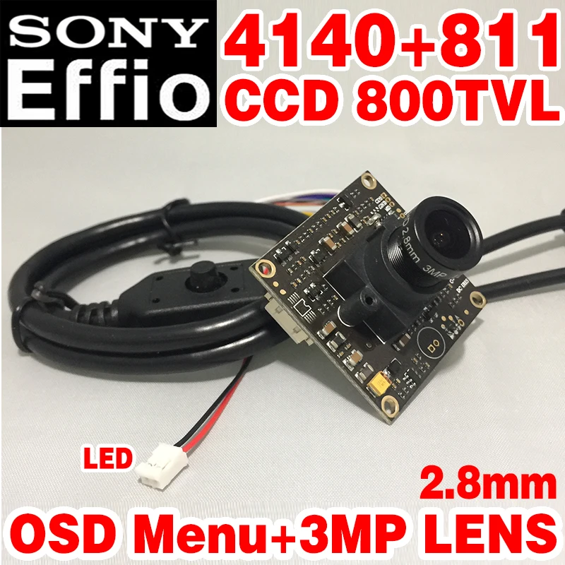 4140+ 673 1/" sony CCD Effio HD CCTV камера чип модуль 2,8 мм 3.0mp объектив супер широкий угол osd меню кабель готовая плата монитора