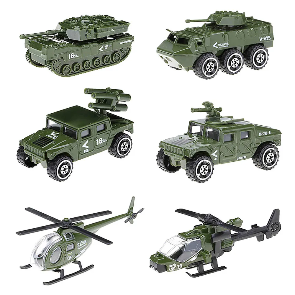 

6Pcs Feichao 1:87 Mini Diecast Alloy Car Toys Set Military Fire Truck Swat Trucks Machines Toys for Boys Birthday Presents