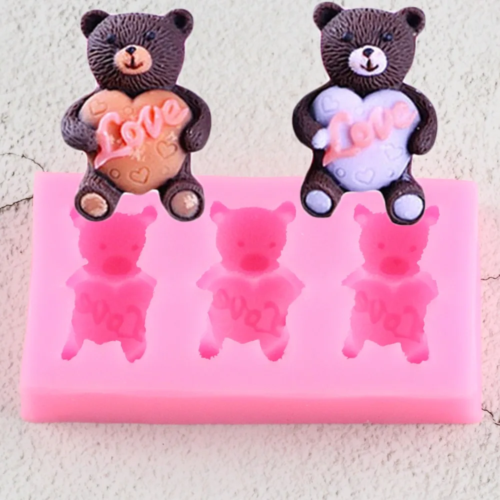 

DIY Bear Confectionery Silicone Mold Cake Decoration Food-Grade Silicone Mini Fondant Polymer Clay Mold