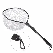 Aluminum Alloy Pole Retractable Rubber Fishing Net Telescoping Foldable Landing Rubber Net for Fly Fishing Network Aluminum Alloy Pole Retractable Rubber Fishing Net Telescoping Foldable Landing Rubber Net for Fly Fishing Network