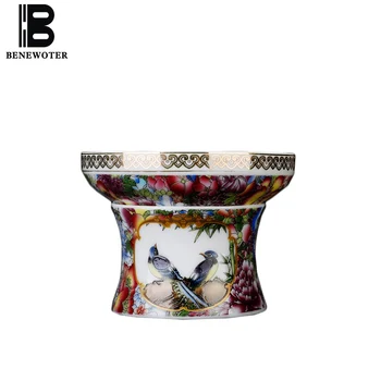 

Chinese Style Hand Painted Flower Bird Pattern Tea Strainer Home Tea Ceremony Tea Water Filter Coffee Milk Accessories Gifts