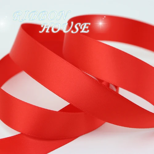 5 м/лот) 20 мм высокое качество двусторонняя атласная лента полиэстер рождественские ленты - Цвет: Red