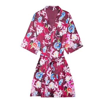 

Roeb Vintage Robe Lounge Femme Plus Size Bathrobe Satin Robes Sexy Night Dressing Gown Pajamas Wedding Bride Bridesmaid Robes