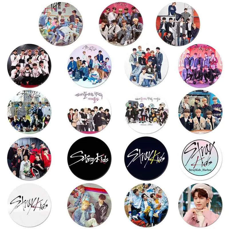 

Kpop Stray Kids Round Badge For Bag Hats Clothes Fashion Chest Pins Brooch Badge