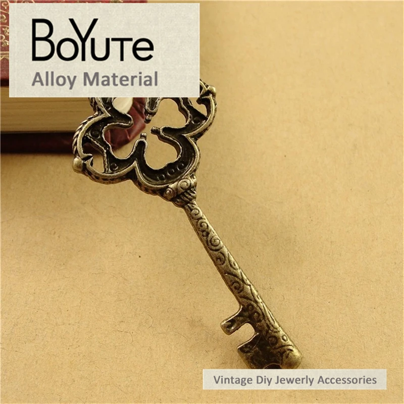 BoYuTe (50 Pieces/Lot) 52*22MM Vintage Diy Accessories Part Alloy Antique Bronze Key Pendant
