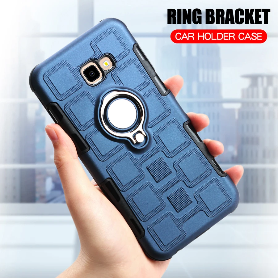 

Luxury Silicone Case For Samsung Galaxy J4 Core Ring Stand Shockproof Back Cover For Galaxy J4 Core TPU Armor Hard Phone Case