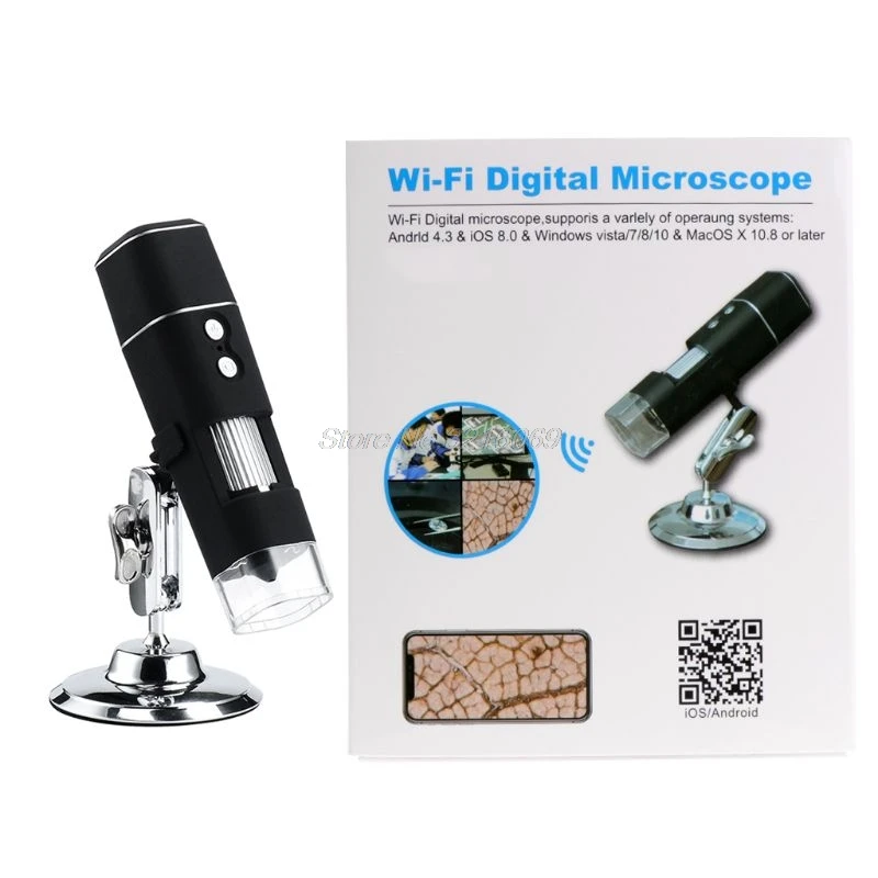 

HD Digital Microscope Magnifier WiFi Wireless 8 LED 1000X Electric Video Camera with Base Stand Holder for IOS Android Sep29