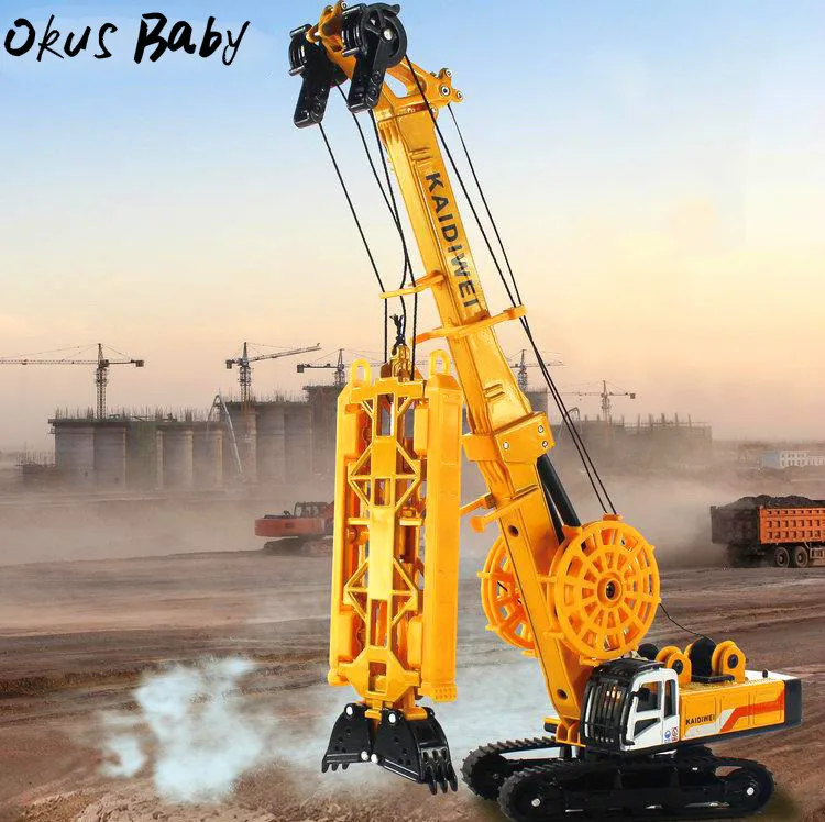 2019 Alloy Slot Machine Hydraulic Grab Truck 1:64 Engineering Vehicle Model Children Underground Wall Mechanical Equipment Toys