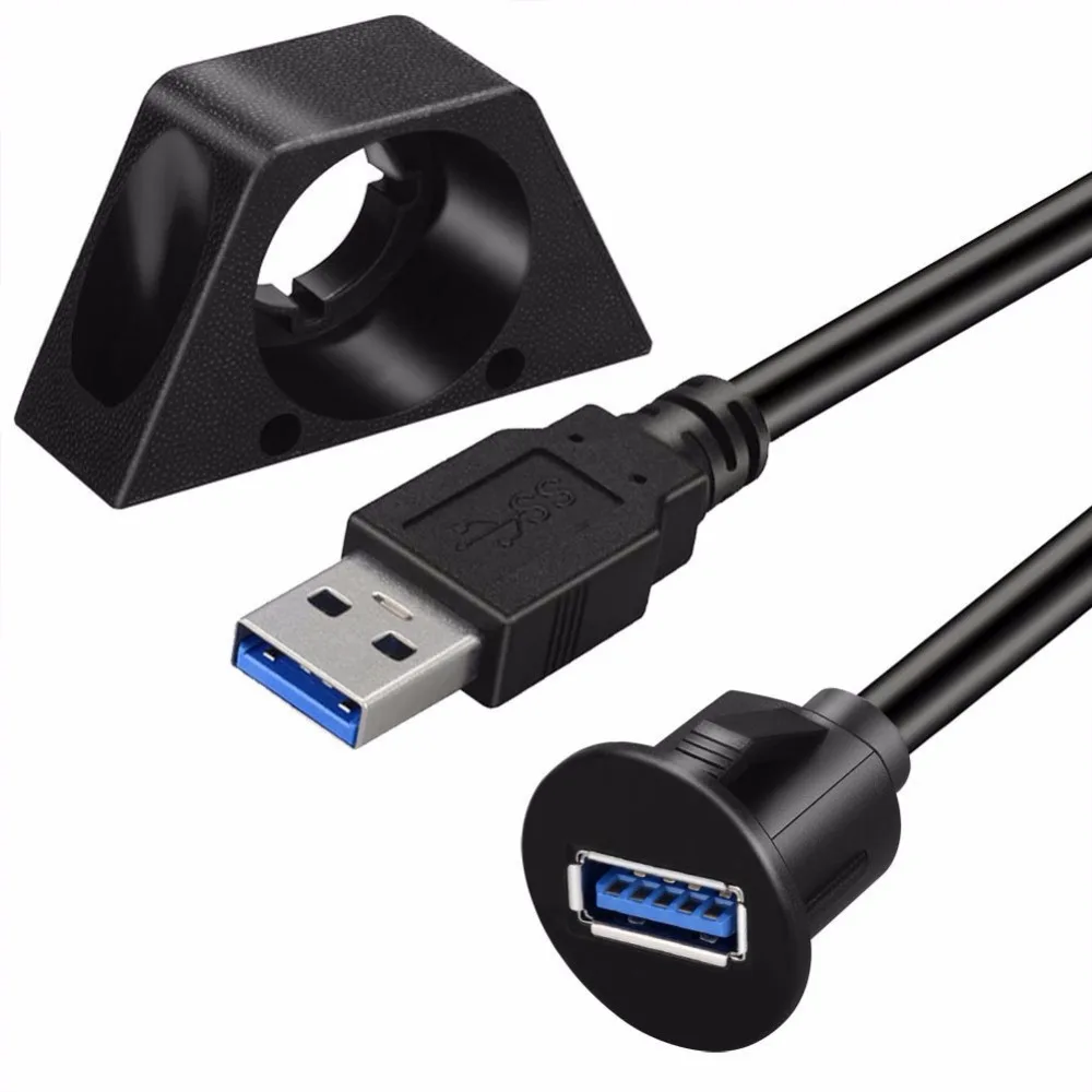 Маленький USB 3 0 Штекерный к женскому AUX смывной панельный Удлинительный кабель
