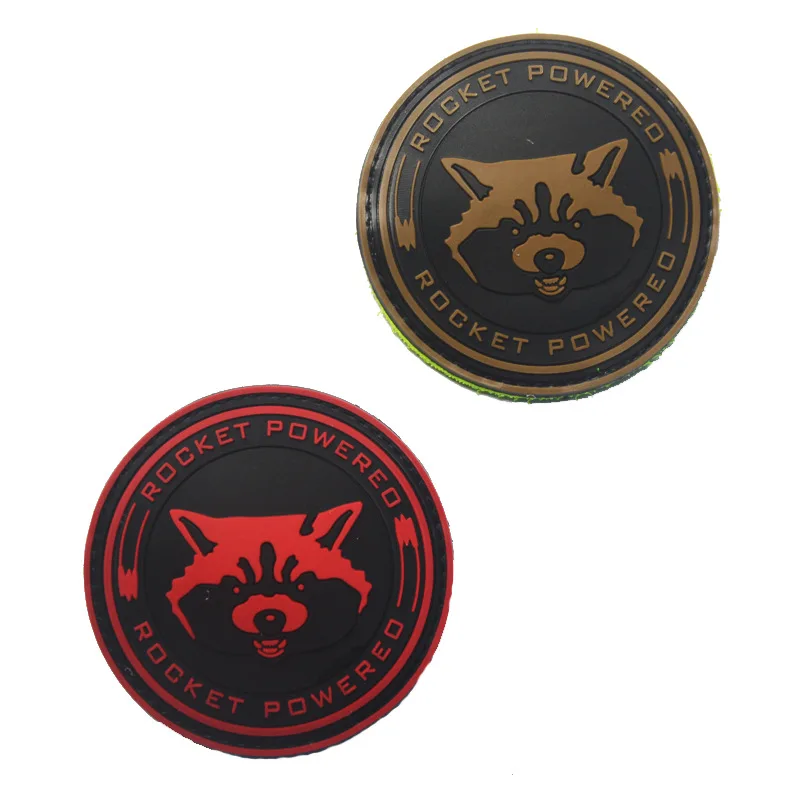 

Community Rocket Powered Raccoon Morale Patch Guardians of the Galaxy Tactical Badge PVC Applique For Jackets Jeans Backpack Hat