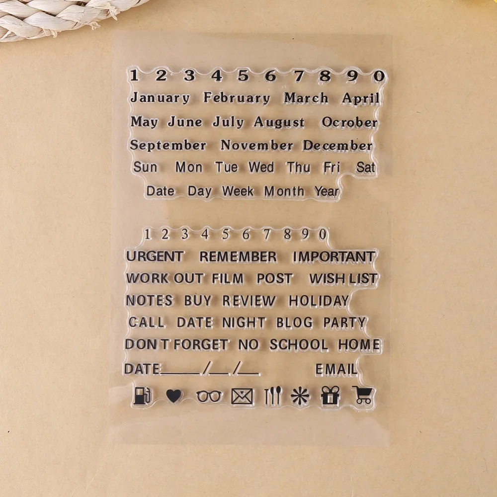 

Alphabet Numbers Transparent Silicone Stamp Seal for DIY Scrapbook Accounting Note(Y37 Date)