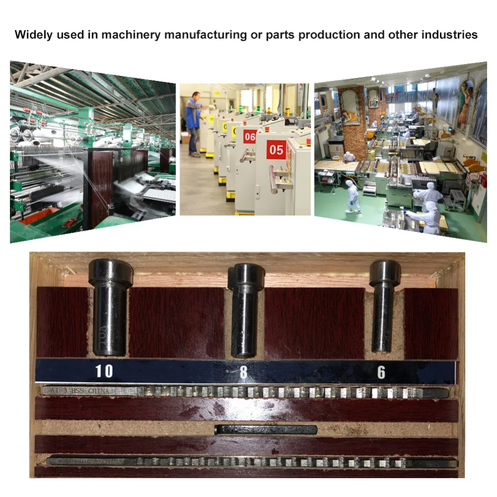 

6pcs Machine Tools Accessories Pull and Push Broaches High Speed Steel Keyway Broaches Cutting Tools Module Spline Broach