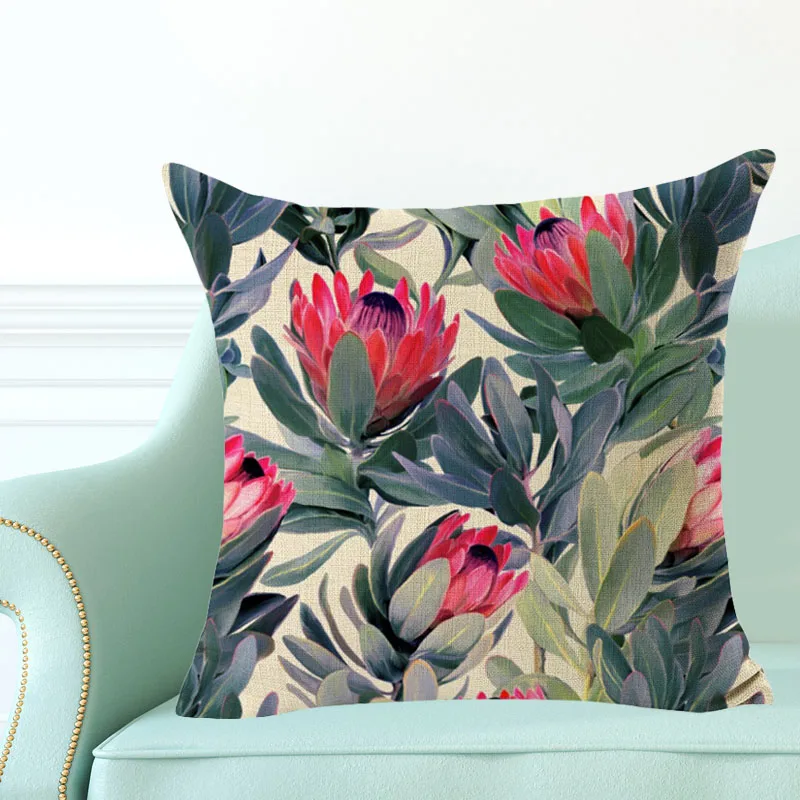 Decorative-Cushion-Cover-Beautiful-Flower-Patten-Home-Sofa-Car-Throw-Pillowcase-Cover-Funda-Cojines-Sunflower-Rose