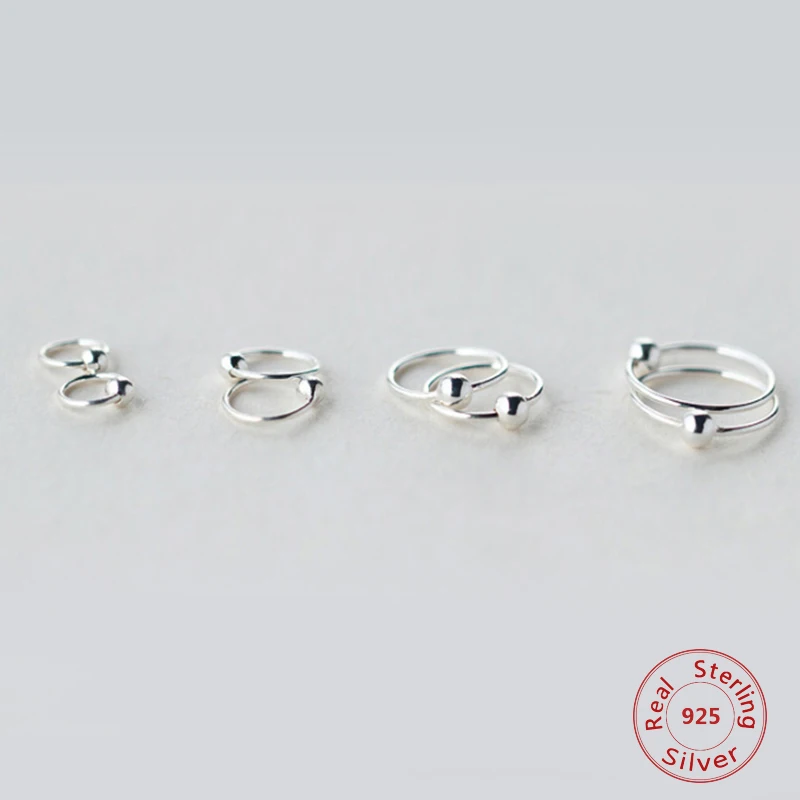 

Small Round 925 Sterling Silver Bead Ball Circle Huggies Hoop Earrings For Womens Piercing Body Jewelry Baby Girls Kids Children