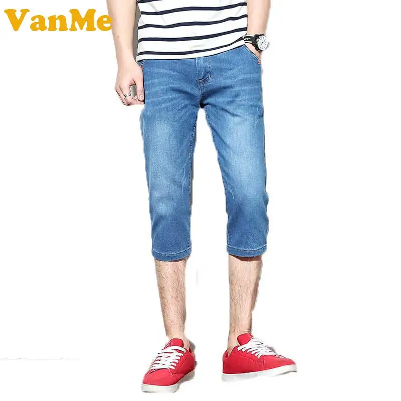 

2017 Summer New Men's Shorts Pants Solid Color for Travel Cowboy Fashion Mens Tourser Cool Man Jeans