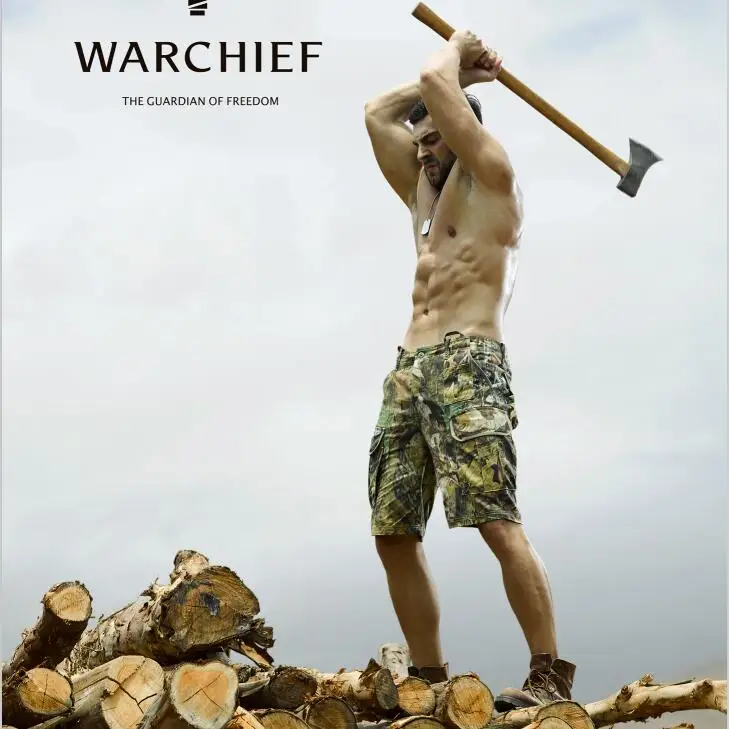 

War chief Tactical Outdoor Camouflage Capri Pants Men Cotton Polyester Cropped Quick Dry Trousers Fashion Casual Camping shorts