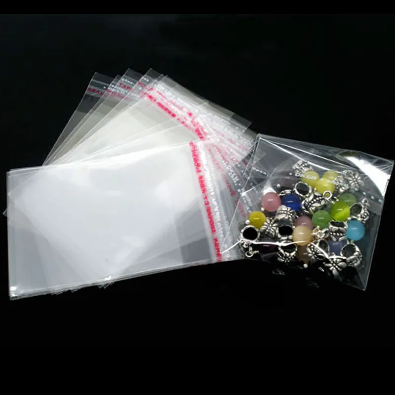 200Pcs Clear Self Adhesive Seal Plastic Bags Jewelry Packaging Display