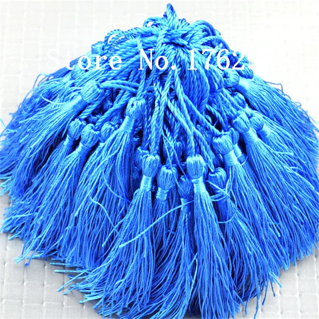 100pcs Handmade Pale sky blue light blue mini silk tassels satin bohemian,Tassel Supplies