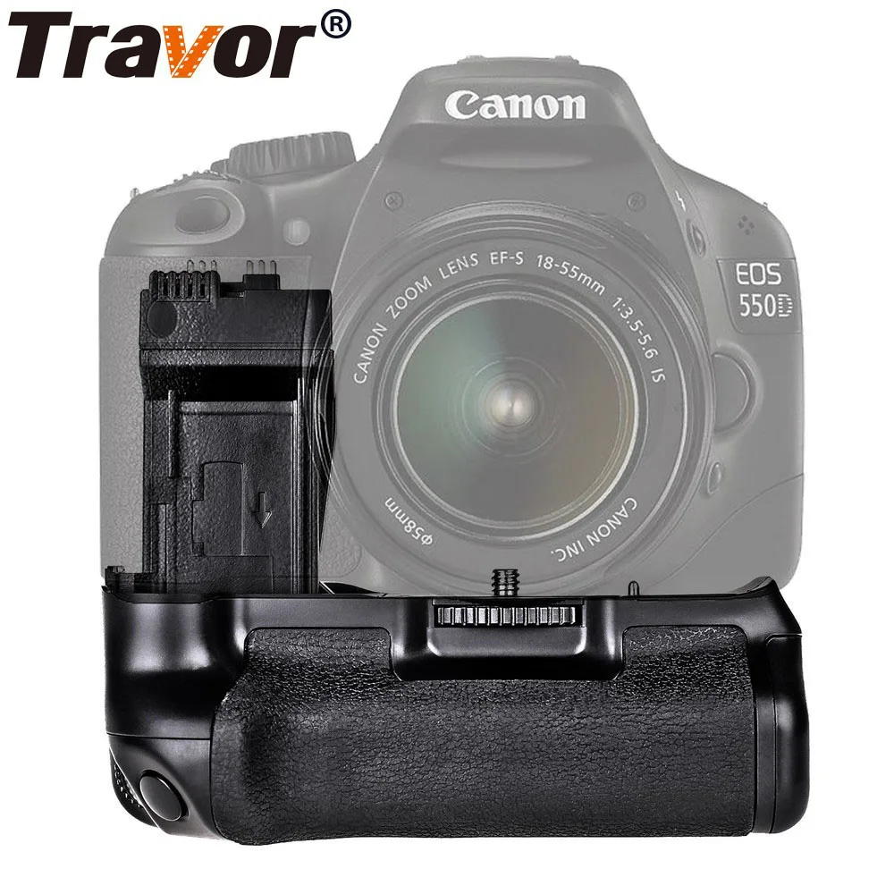 Travor профессиональная Батарейная ручка для Canon EOS 550D 600D Rebel T2i T3i T5i T4i DSLR камер как BG-E8+ 2 шт LP-E8+ 2 шт ткань для объектива