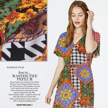 

Summer color houndstooth crepe-de-chine silk fabric handmade diy fabric