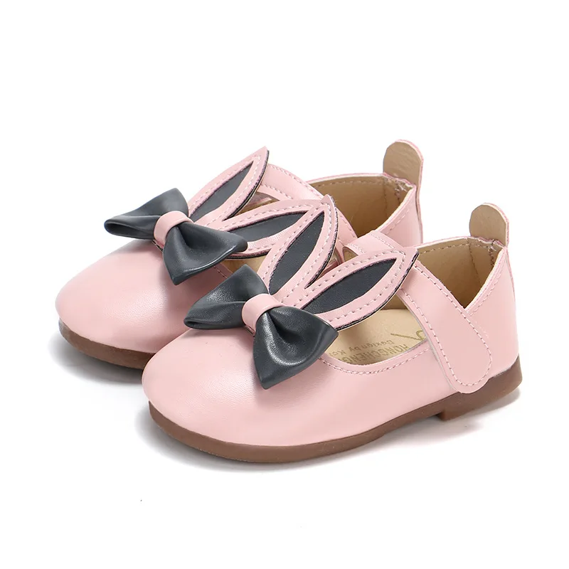 Spring Autumn New Baby Girls Leather Shoes Girls Shoes Cartoon Kids Princess Shoes Bowknot Soft-soled Kids Single Shoes 1-7years