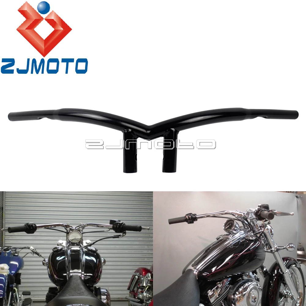 

Motorcycle Black V-Bar Handlebar For Harley V Bar 1982-Up Dyna Fatboy Bad Boy Electra Glide Heritage Softail FLST FXST Custom