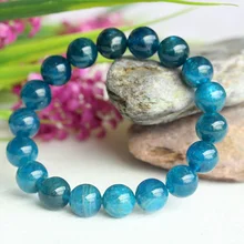 Скидка Натуральный Зеленый Синий Апатит Кристалл стрейч отделка браслет круглые бусины 10,5 мм 11 мм