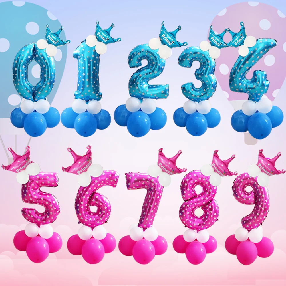 

Glazovin 1st Birthday Number Foil Balloons 13pcs Birthday Party Balloon Birthday Party Decorations Kids Baby Shower Foil Balloon