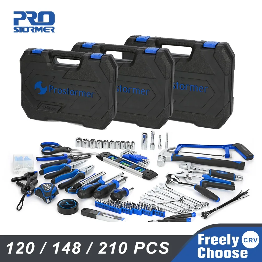 

Prostormer General Household Auto Repair Tool All in One Sets Screwdriver Set Wrenches Pliers Professional Combination Toolbox