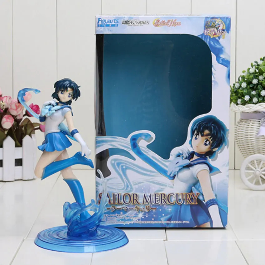 Mifen Craft 20cm Anime Sailor Moon Figures Figuarts Zero Sailor Mercury Ami PVC Action Figure Collectible