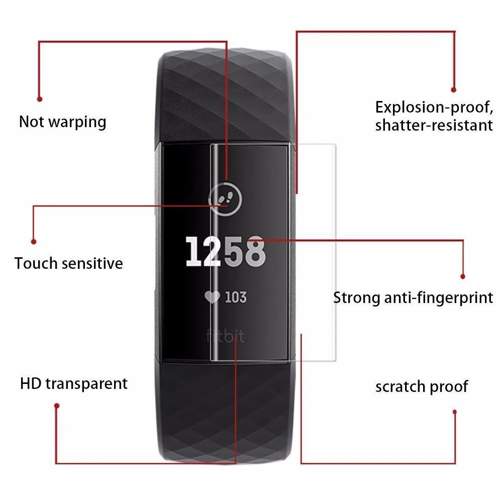 3X/комплект полное покрытие для Fitbit Charge 3 Band HD Прозрачная/Антибликовая матовая защитная пленка для экрана