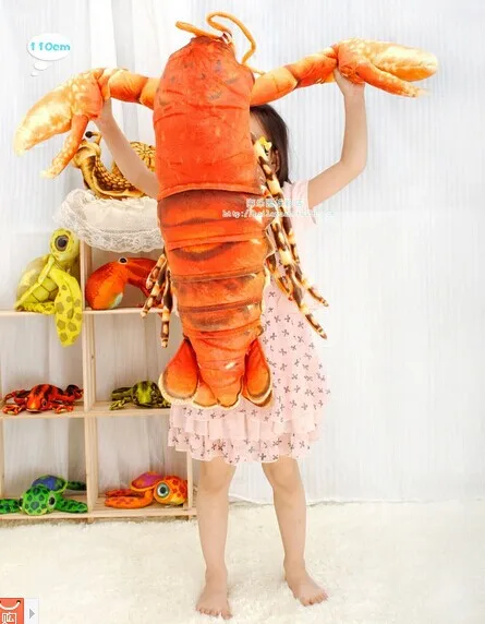 about 110 cm simulation lobster plush toy doll throw pillow gift w4622