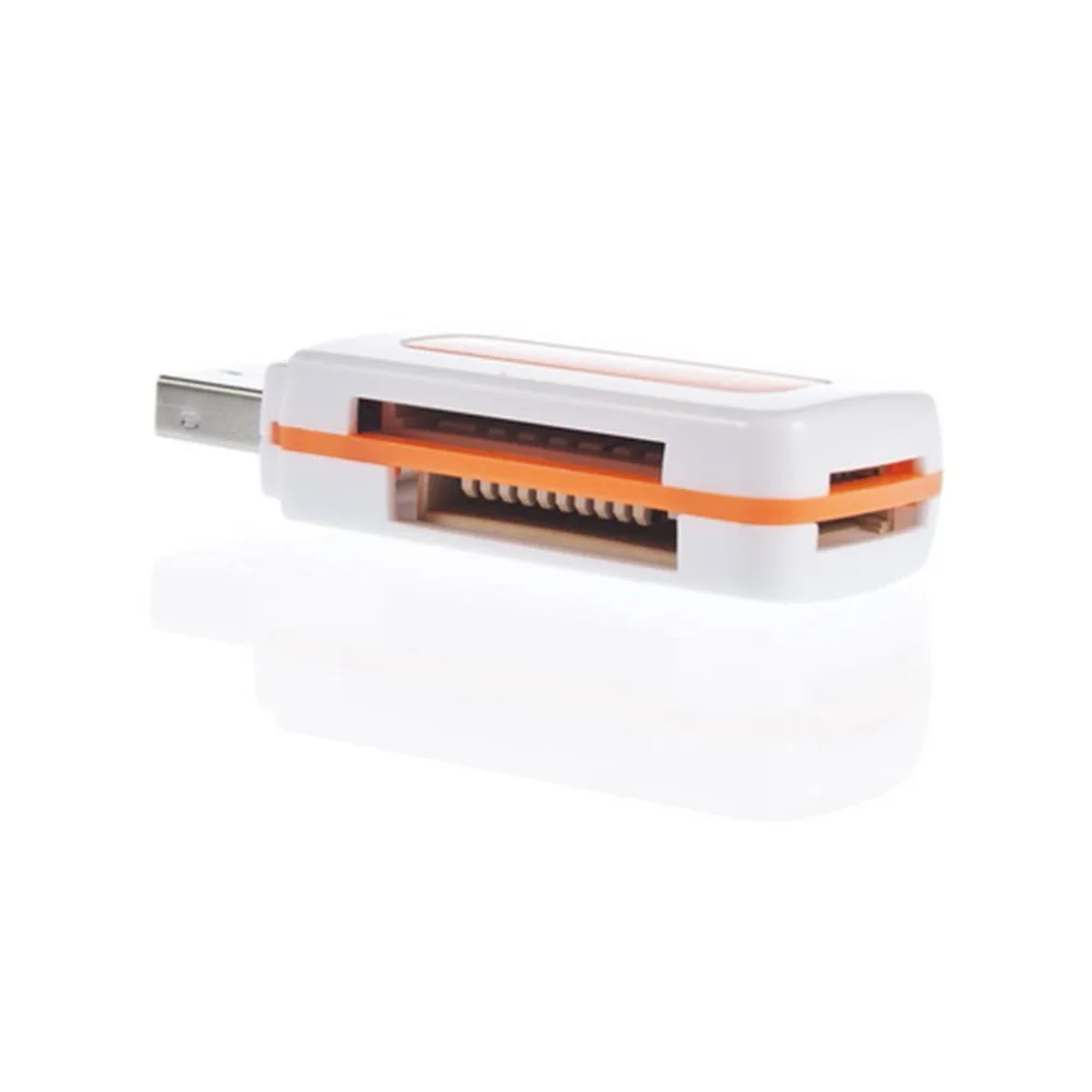 1 шт. USB 2,0 4 в 1 устройство для чтения карт памяти M2 для SD SDHC DV Micro SD TF карта оранжевый Прямая