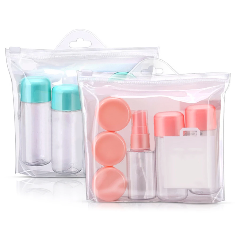 8pcs Travel Bottles Set Leak Proof Refillable Toiletries Containers for Liquid Shampoo with Spray Bottle Cosmetic Cream Bottles