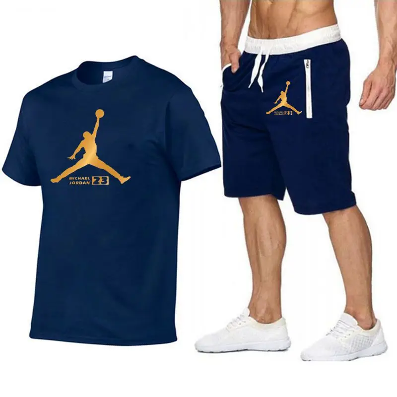 Мужская Новинка Jordan футболка с короткими рукавами мужские шорты Модный принт Веселая Футболка Летняя Повседневная футболка шорты костюм