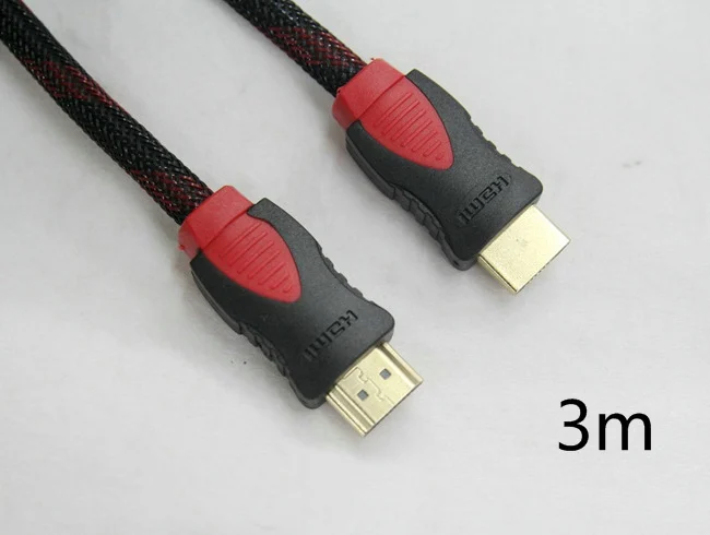 20 шт./лот Бесплатная доставка 3 м 10 футов HDMI M/M Штекерный кабель золотистый 1080P Шнур