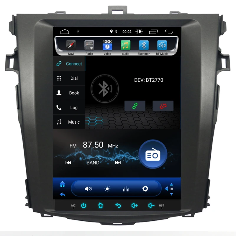 Новое поступление! Android 8,1 вертикальный экран Автомобильный мультимедийный tesla gps навигация радио плеер для toyota corolla 2008-2013 авто AC только