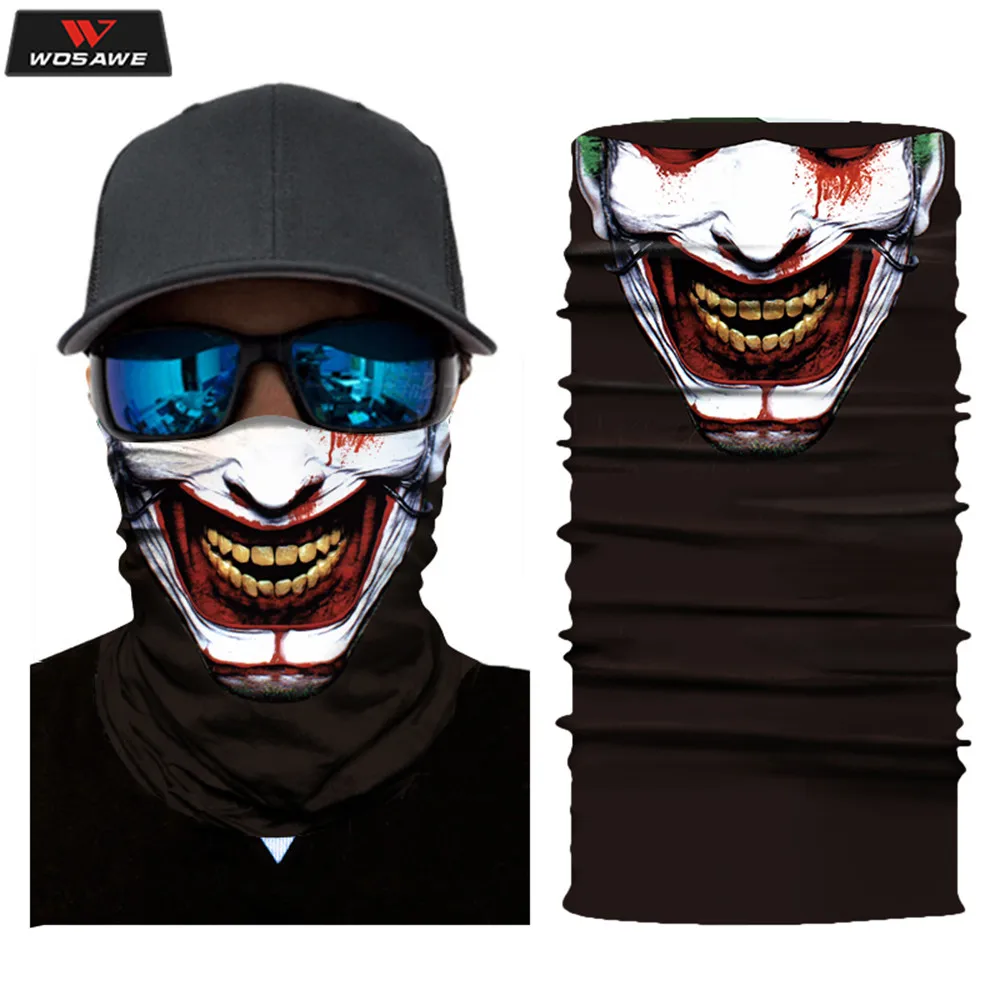 

WOSAWE Motorcycle Face Mask Cool Robot Skeleton Halloween Mask Scarf Joker Headband Balaclavas for Cycling Fishing Ski Riding
