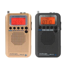HanRongDa портативный Полнодиапазонный радиоуправляемый самолет диапазоновый приемник FM/AM/SW/CB/Air/VHF World Band с ЖК-дисплеем будильник HRD-737