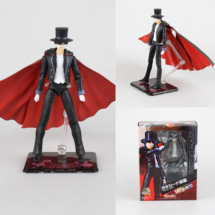 

New Sailor Moon SHFiguarts Tuxedo Mask Chiba Mamoru 20th Action Figure PVC Collection figures toys for christmas gift brinquedos