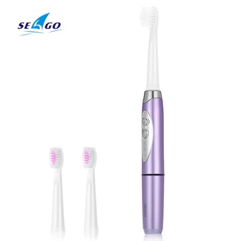 

SEAGO SG - 659 Waterproof Sonic Electric Toothbrush Intelligent 2-min Timing 3 working modes Toothbrush with 3 Brush Heads