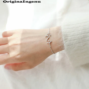 

Constellation Bracelets 925 Sterling Silver Jewelry Simple Creative Birthday Gift Charms Vintage Indian Jewelry Bangle Boho