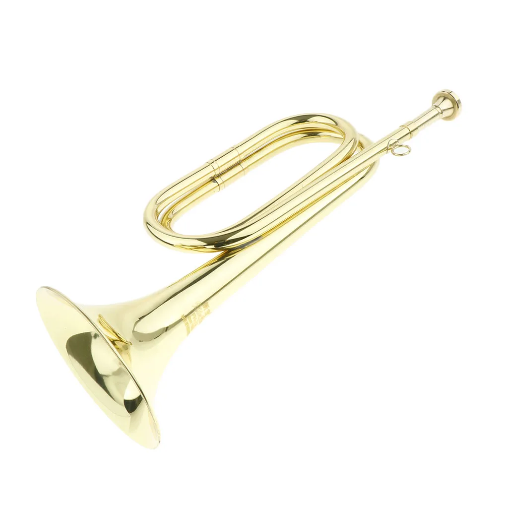 Tooyful Exquisite Brass Students Marching Bugle Cavalry Trumpet with Mouthpiece for School Band Orchestra
