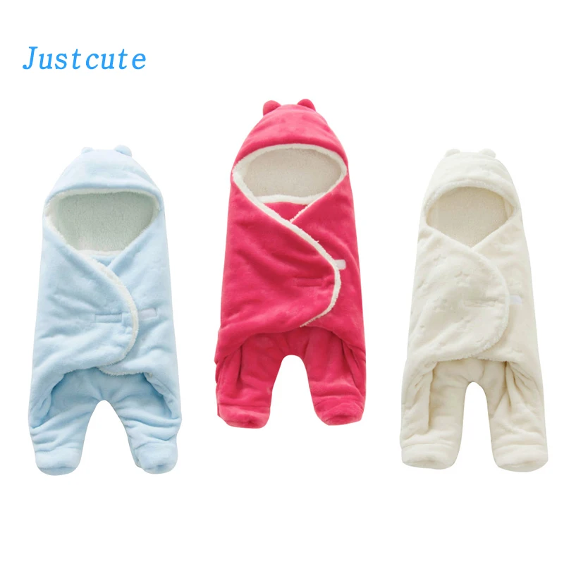 

0-1 Year Old Baby Warm Sleeping Bag Flannel Newborn Blanket Swaddle Toddler Sleep Clothes Cute Soft 3d Design For Bed Stroller