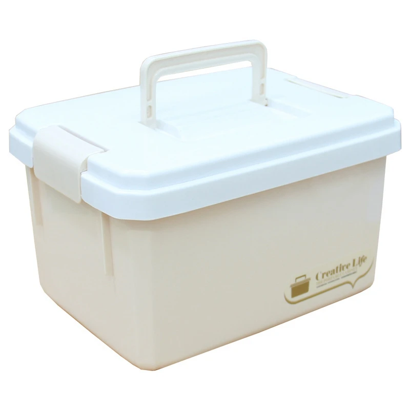 

New Plastic Storage Box First Aid Tool Box Portable Medicine Case Multi-use Household Organizer Holder Storage Organizer