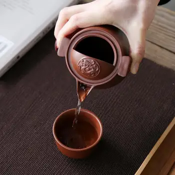 

Purple Sand Tea Sets Ceramic Teapot Kettle Gaiwan Cup Of Tea Portable Travel Tea Set Chinese Kung Fu Tea Sets