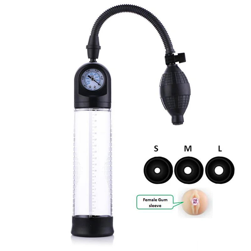 

Male Masturbations Peni Pump Manual Penes Enlargement with Pressure Gauge Enlarger Extension Adult Products Toys For Men